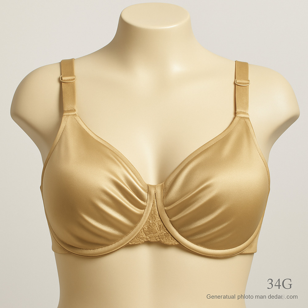 Soma Sensuous Sides Minimizer Bra Nude Satin Underwire Smooth T-Shirt 34G